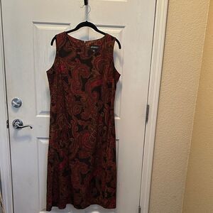 Studio I Paisley Midi Dress - Red and Brown